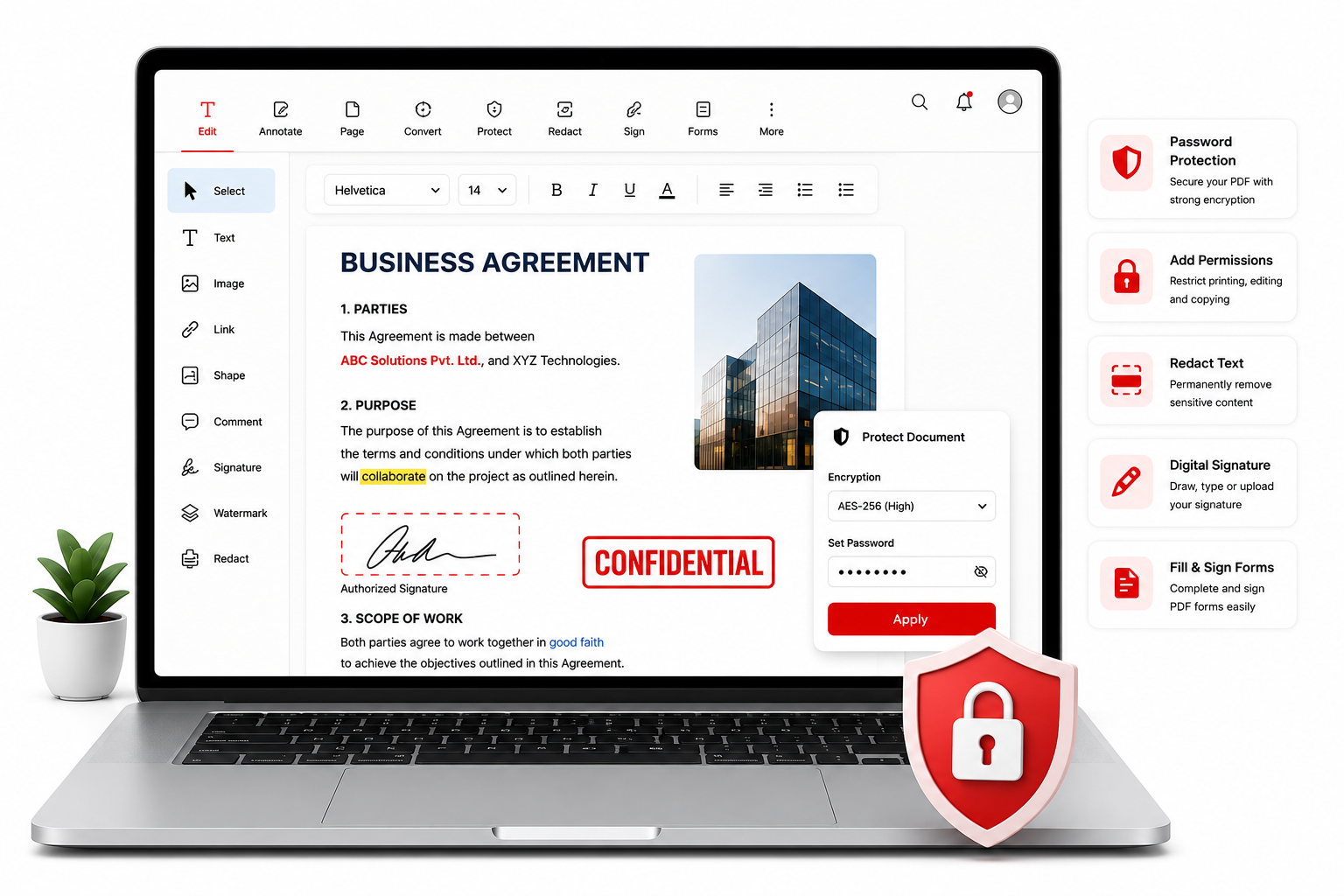 Edit and Security PDF tools